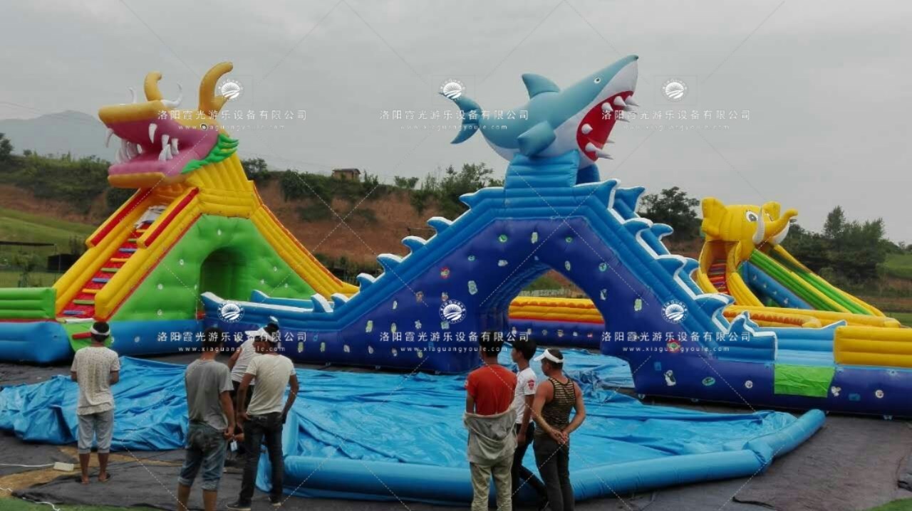 广州龙鲨嬉水儿童乐园充气游泳池